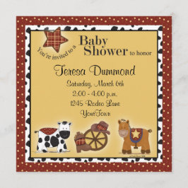 Cowboy- eller Cowgirlbaby showerinbjudan Inbjudningar