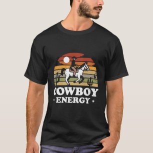 Cowboy Energy Retro Sunset T Shirt