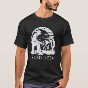 Cowboy Ensamhet, Western Desert Graphic Tee, Vinta T Shirt