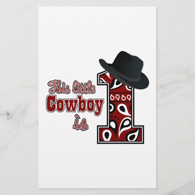 Cowboy First Birthday Brevpapper (Framsida)