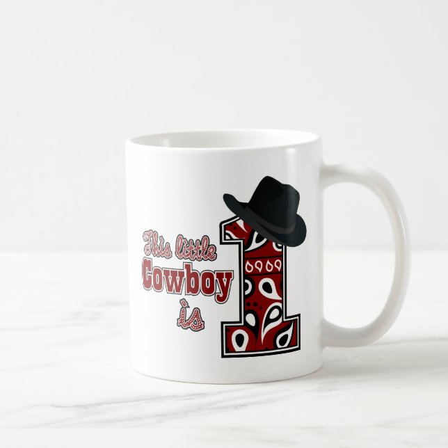 Cowboy First Birthday Kaffemugg (Höger)