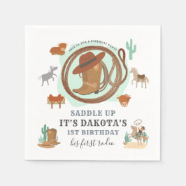Cowboy First Birthday Pappersservett