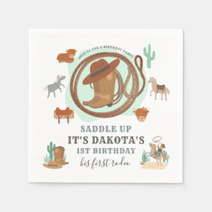 Cowboy First Birthday Pappersservett
