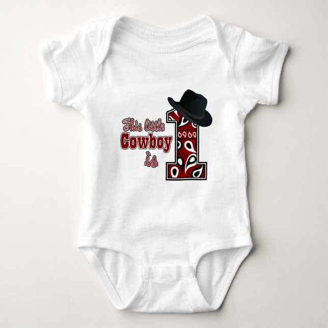 Cowboy First Birthday Tee Shirt (Framsida)