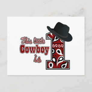 Cowboy First Birthday Vykort