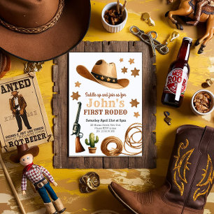 Cowboy First Rodeo 1:a födelsedagen Inbjudningar