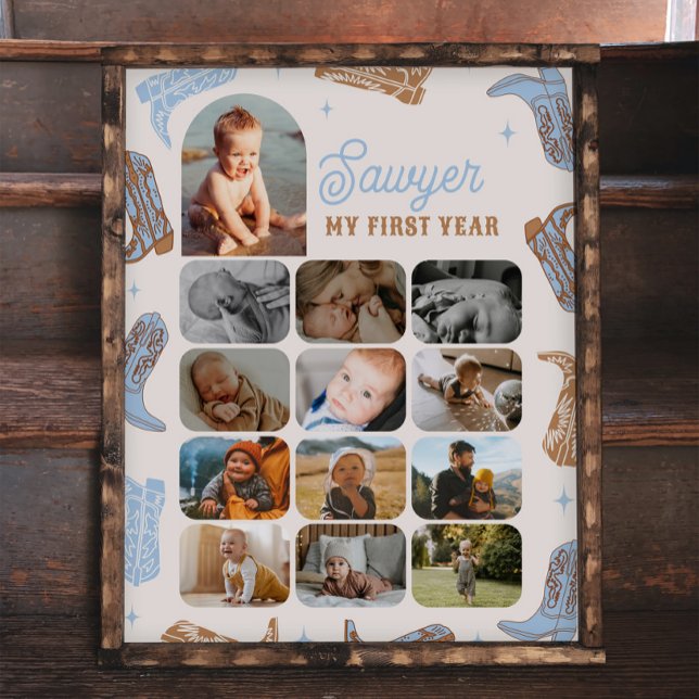 Cowboy First Year Photo Poster (Skapare uppladdad)