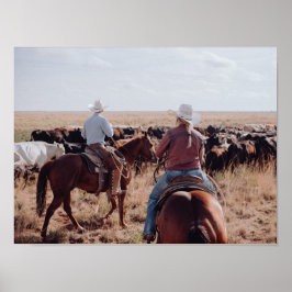 Cowboy Flytta Cattle New mexico Poster