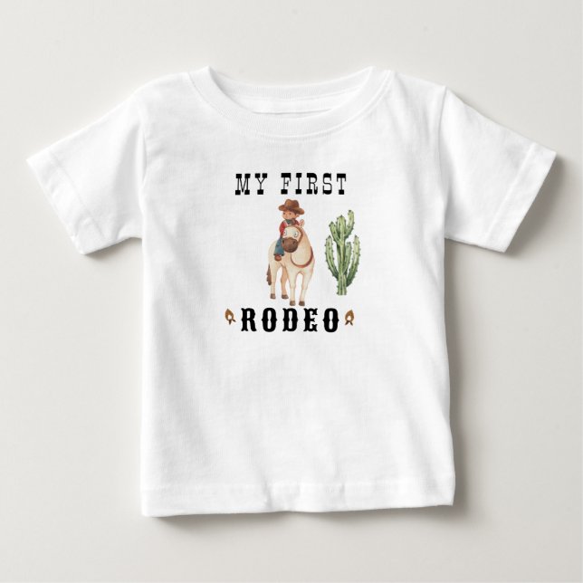 Cowboy Födelsedags Rodeo Fest T Shirt (Framsida)