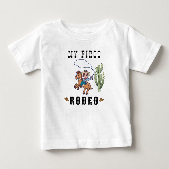 Cowboy Födelsedags Rodeo Fest T Shirt (Framsida)