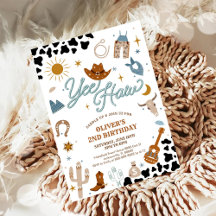 Cowboy Födelsedagsfest Inbjudan