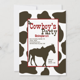 Cowboy Födelsedagsfest Inbjudningar
