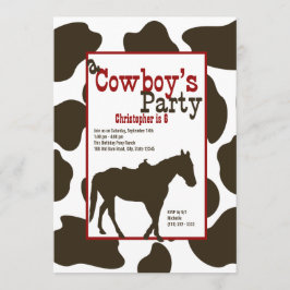 Cowboy Födelsedagsfest Inbjudningar