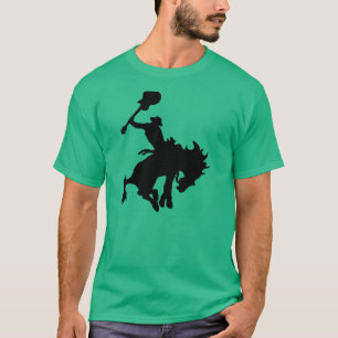 Cowboy för gitarrhjälterodeo på hästrygg t shirt