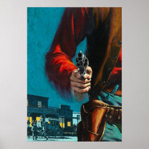 Cowboy för vintagegammala västernGunslinger Poster