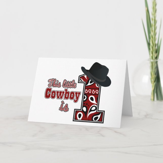 Cowboy första födelsedag kort (Framsida)