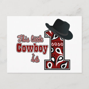 Cowboy Första födelsedag Vykort