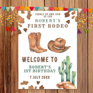 COWBOY första födelsedagsfesten Poster