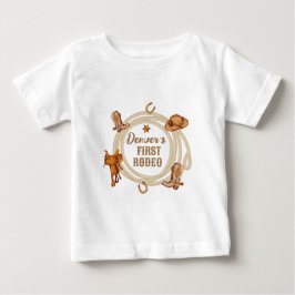 Cowboy Första Rodeo Födelsedag Könsneutral T Shirt