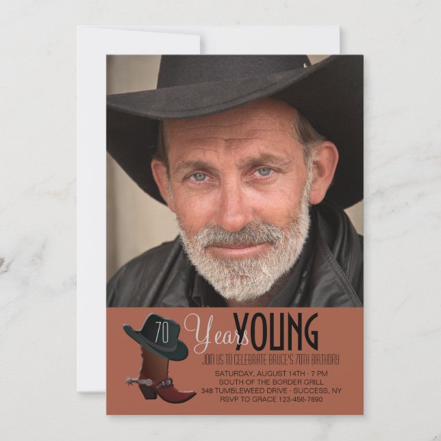 Cowboy Fotoinbjudan Inbjudningar (Framsida)