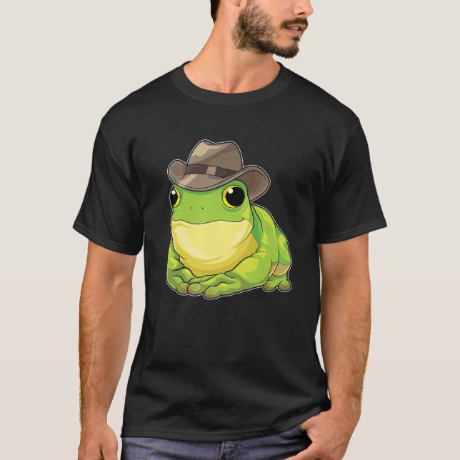 Cowboy Frog Funny Amphibian Western Toad T Shirt (Framsida)