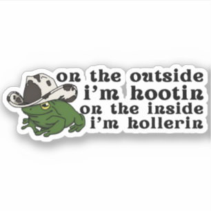 Cowboy Frog, Hootin och Hollerin - Frog Cowboy Hat Klistermärken