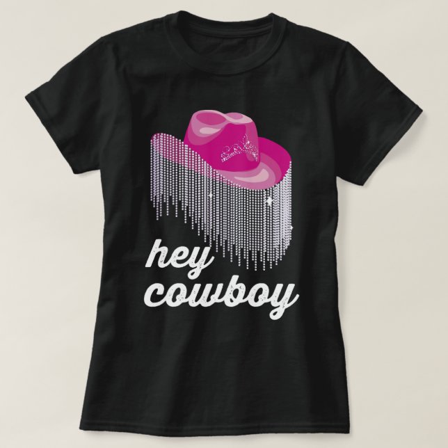 Cowboy Funny Cowgirl Hat T Shirt (Design framsida)