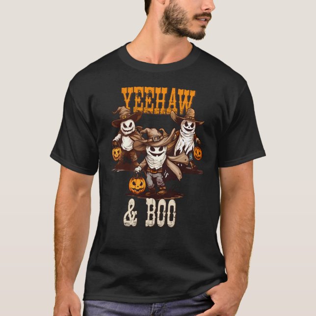 Cowboy Ghost Trio Halloween T Shirt (Framsida)