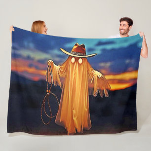 Cowboy Ghost vid Sunset Design Fleecefilt