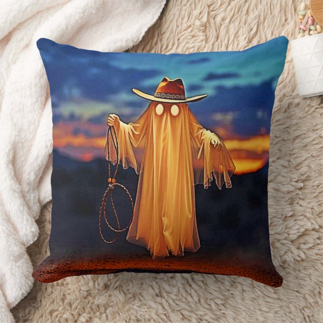 Cowboy Ghost vid Sunset Design Kudde (Filt)