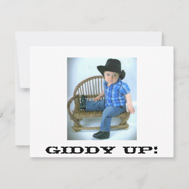 Cowboy Giddy-inbjudan Inbjudningar (Framsida)