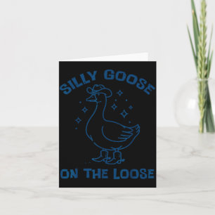 Cowboy Goose Dum På Lösa Roliga Djur Män W Kort