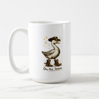 Cowboy Goose On the Loose Funny Western Art Kaffemugg