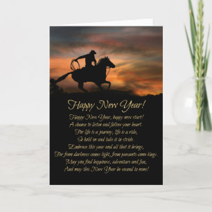 Cowboy Gott Nytt År, Nyår Helgkort