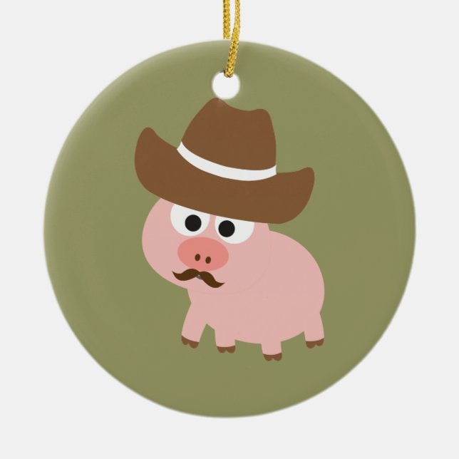 Cowboy Gris Julgransprydnad Keramik (Framsidan)