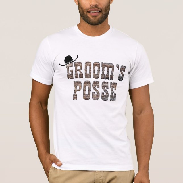 Cowboy Grooms Posse Shirt Tee (Framsida)