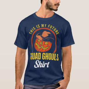 Cowboy Halloween Future Squad Ghouls Skeleton Pump T Shirt