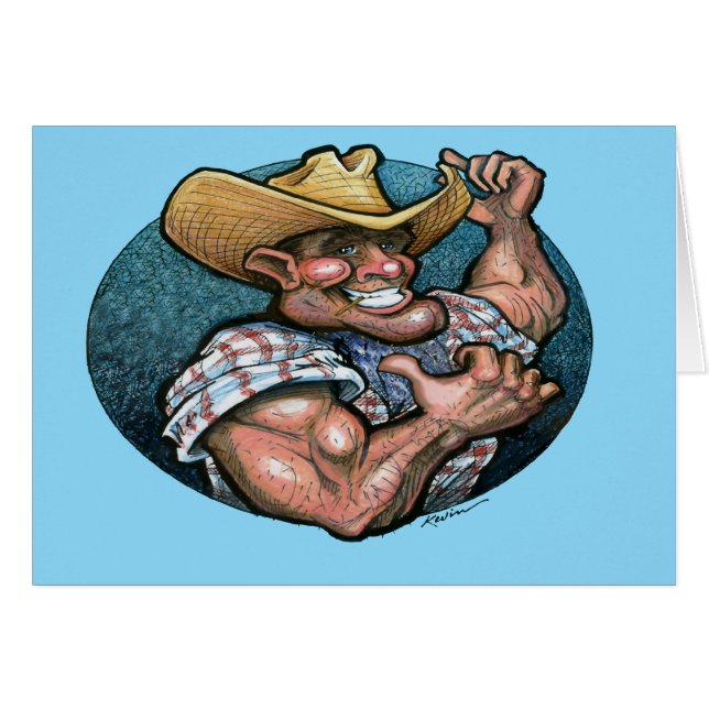 Cowboy Hälsningskort (Framsidan Horizontal)