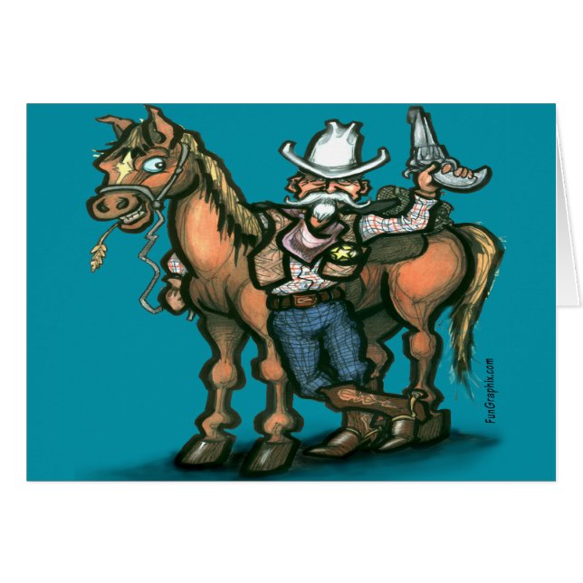 Cowboy Hälsningskort (Framsidan Horizontal)
