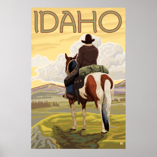 Cowboy & häst - Idaho Poster