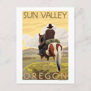 Cowboy & häst - Sun Valley, Idaho Vykort