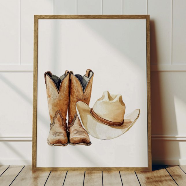 Cowboy Hat and Boots Poster Kids Room Decor (Skapare uppladdad)