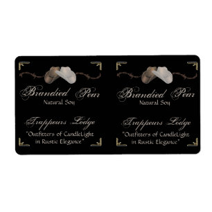 Cowboy Hat Barbed Wire on Parchment Candle Label Fraktsedel