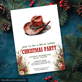 Cowboy Hat Christmas Party Digital Invite Inbjudningar