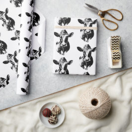 Cowboy Hat Cow Western Farm Ranch Stil Presentpapper