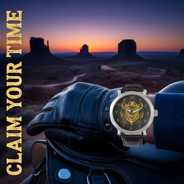 Cowboy Hat Golden Buffalo Art Armbandsur (Skapare uppladdad)