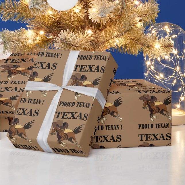 Cowboy Hat Horse Proud Texan Texas Presentpapper (Helgdagar)