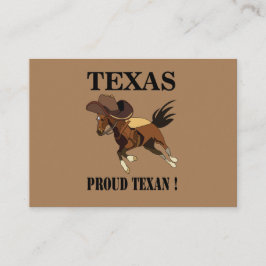 Cowboy Hat Horse Proud Texan Texas Visitkort