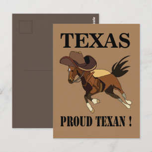 Cowboy Hat Horse Proud Texan Texas Vykort