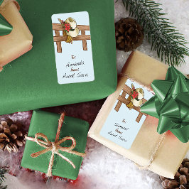 Cowboy Hat med Poinsettias på julafton Adressetikett